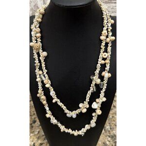 Coldwater Creek 48” Glass/Acrylic Woven Beaded Necklace 2007